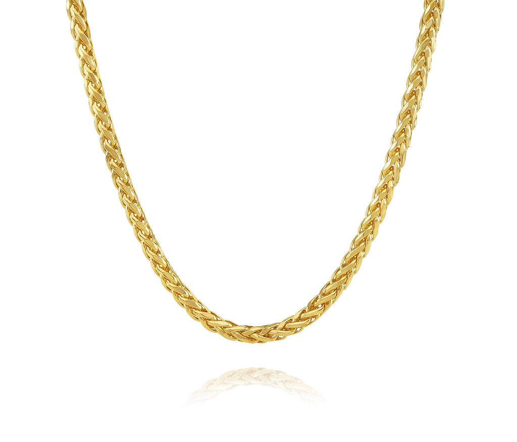 Las Villas Woman Necklace Spiga Chain in 14K Yellow Gold